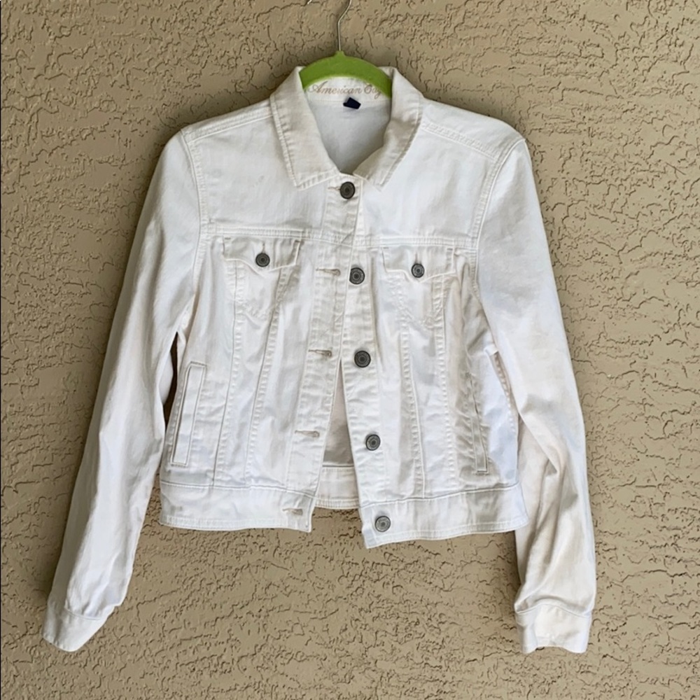 White Crop Jean Jacket
